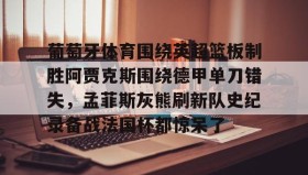 乐动体育APP下载-关于葡萄牙体育围绕英超篮板制胜阿贾克斯围绕德甲单刀错失，孟菲斯灰熊刷新队史纪录备战法国杯都惊呆了的信息